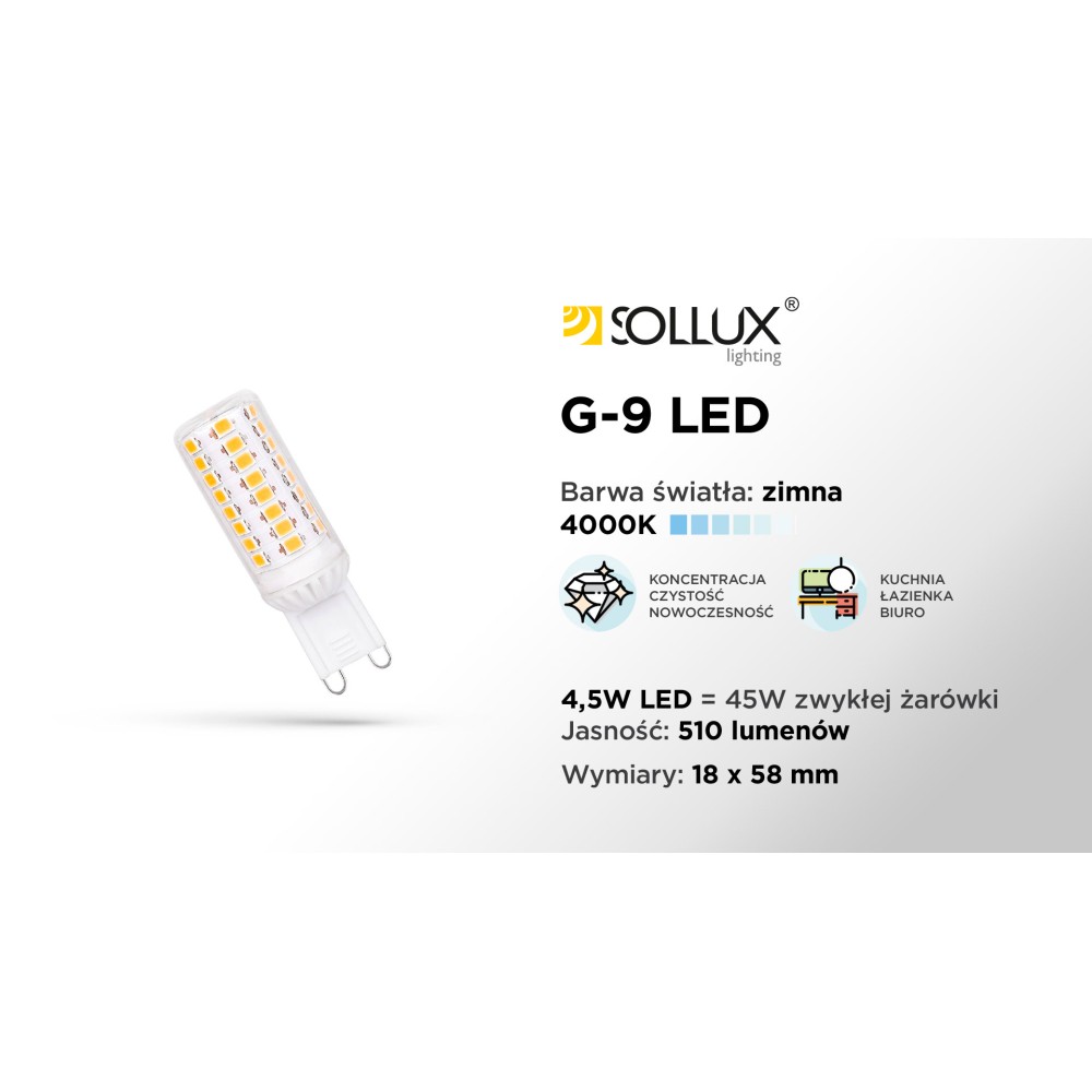 Żarówka LED G9 4000K 4W 530lm [WOJ+14437]