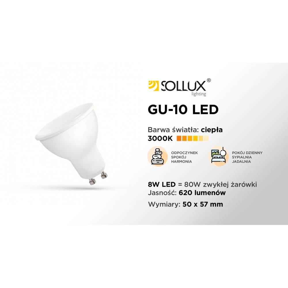 Żarówka LED GU10 3000K 6W 620lm [WOJ+14048]